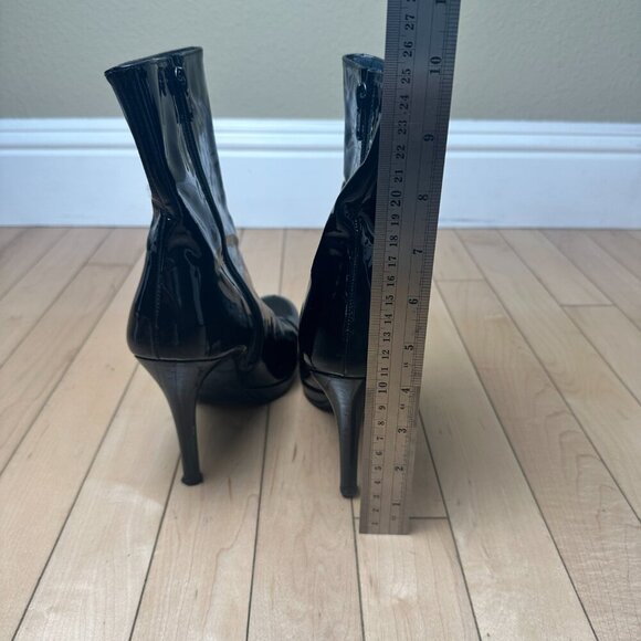 STUART WEITZMAN Women's Apollo Patent Leather Black Ankle Boot Stiletto Size 7.5 - Picture 9 of 13